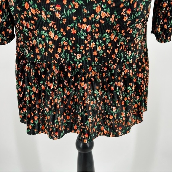 ASOS Long Sleeve Pleated Floral Dress Size 6 - Picture 6 of 8